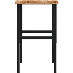 vidaXL Banco de trabajo rectangular madera maciza 100x60x(73-99,5) cm marr&oacute;n oscuro y negro New