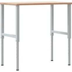 vidaXL Accesorios De Bricolaje-Banco de trabajo rectangular madera maciza 100x60x(71,5-98) cm