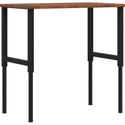 vidaXL Banco de trabajo rectangular madera maciza 100x60x(71,5-98) cm marr&oacute;n oscuro y negro