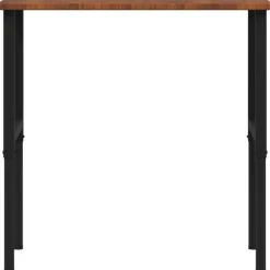 vidaXL Banco de trabajo rectangular madera maciza 100x60x(71,5-98) cm marr&oacute;n oscuro y negro