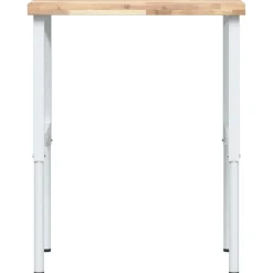 vidaXL Banco de trabajo rectangular madera maciza 80x60x(73-99,5) cm Marr&oacute;n y blanco Clearance