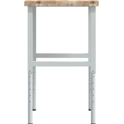 vidaXL Banco de trabajo rectangular madera maciza 80x60x(73-99,5) cm Marr&oacute;n y blanco Clearance