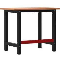 vidaXL Banco de trabajo rectangular madera maciza roble 100x60x81,5 cm Marr&oacute;n oscuro Outlet