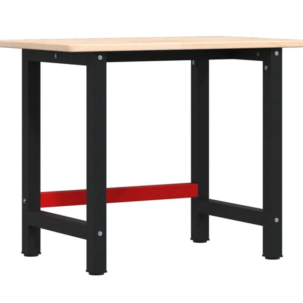 vidaXL Accesorios De Bricolaje-Banco de trabajo rectangular madera maciza roble 100x60x81,5 cm