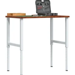 vidaXL Accesorios De Bricolaje-Banco de trabajo rectangular madera maciza 100x60x(71,5-98) cm