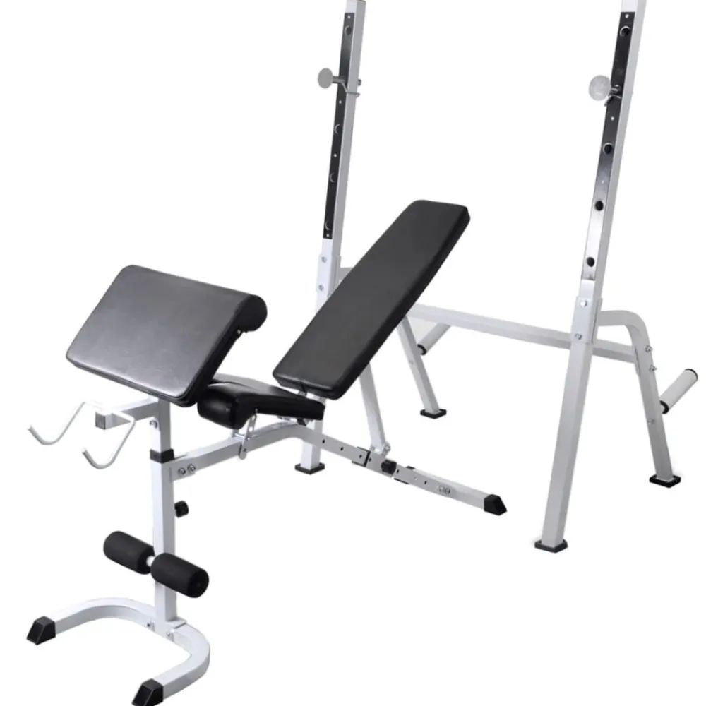 vidaXL Banco ejercicios con soporte pesas, pesas y mancuernas 120 kg Best