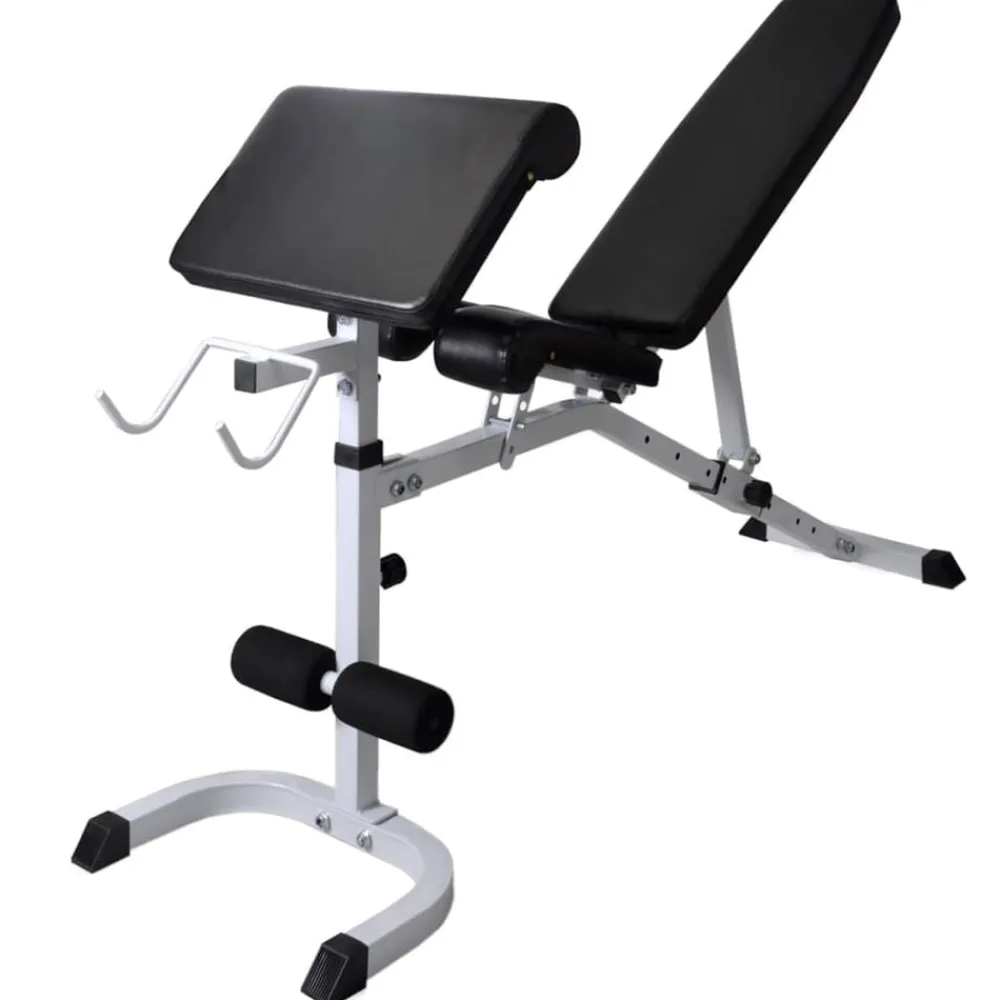 vidaXL Banco ejercicios con soporte pesas, pesas y mancuernas 120 kg Best