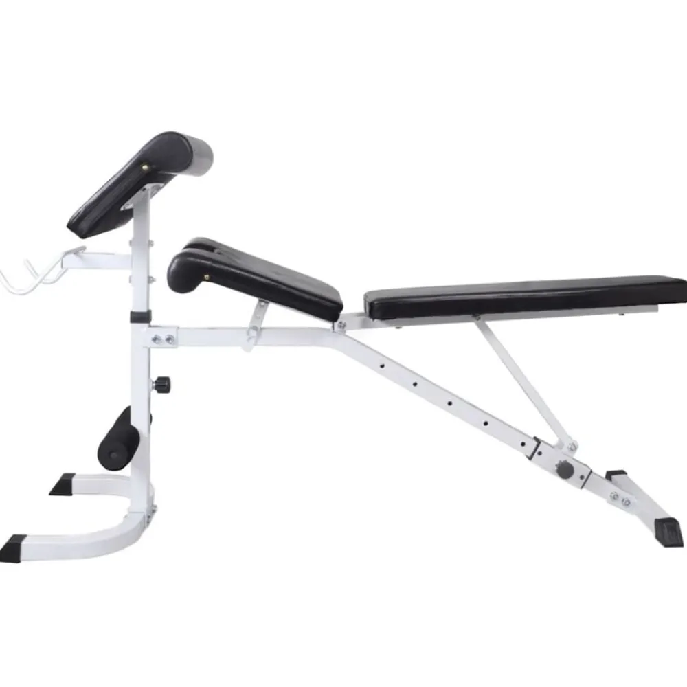 vidaXL Banco ejercicios con soporte pesas, pesas y mancuernas 120 kg Best