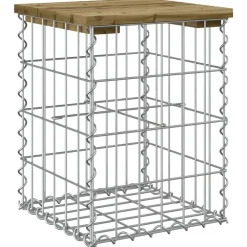 vidaXL Muebles De Jardín-Banco jardín diseño gaviones madera pino impregnada 33x31x42 cm