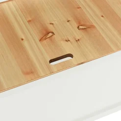 vidaXL Banco madera maciza abeto blanco 107x45x75,5 cm Blanco y marr&oacute;n Hot