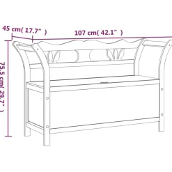 vidaXL Bancos-Banco madera maciza abeto 107x45x75,5 cm