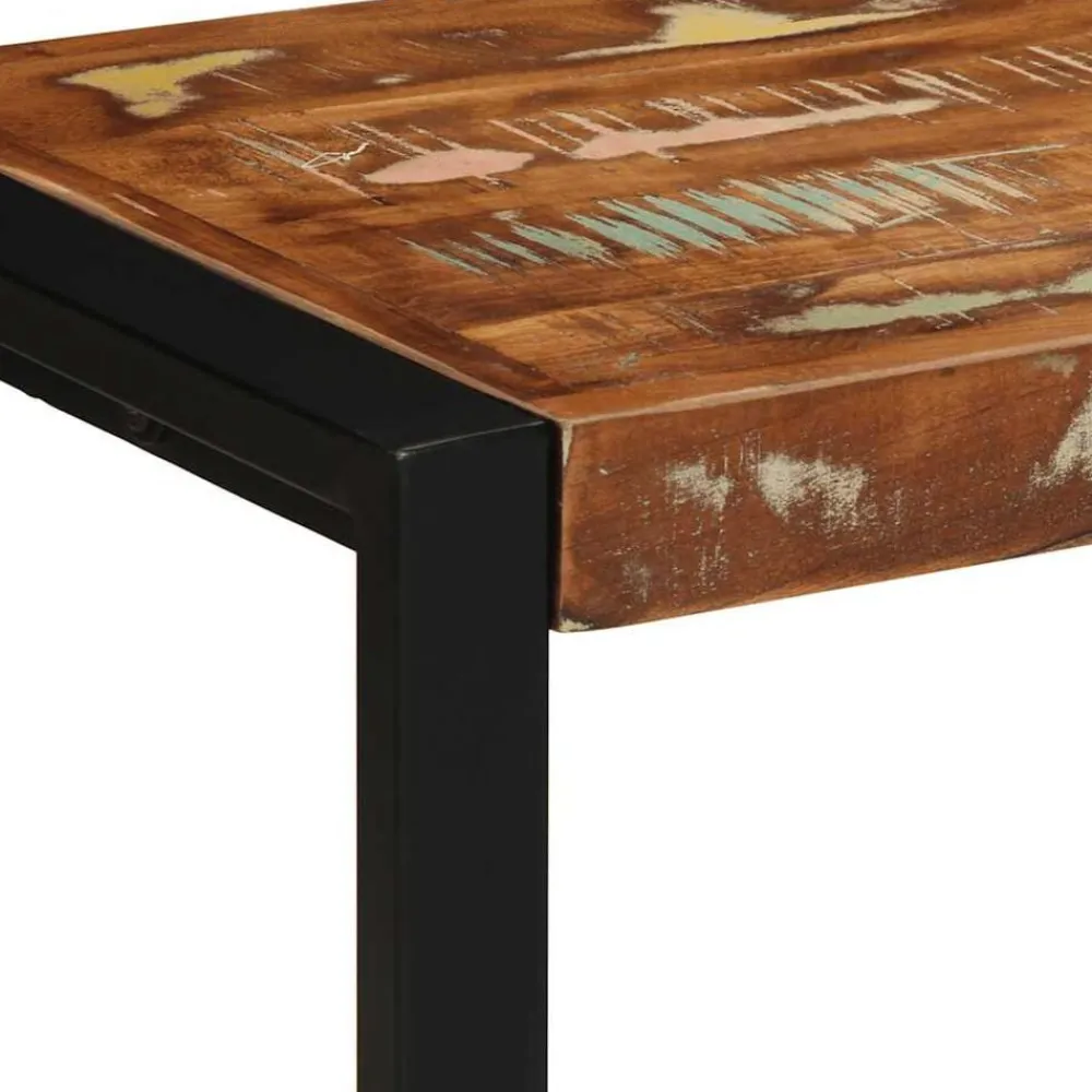 vidaXL Bancos-Banco Multicolor 80x35x45 cm Madera Maciza Reciclada