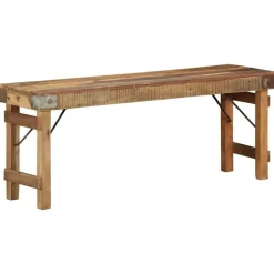 vidaXL Bancos-Banco Natural 110 x 35 x 46 cm Madera Vieja Recuperada
