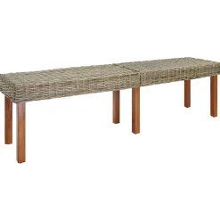vidaXL Banco 160 x 35 x 45 cm Madera de mango maciza Natural Best