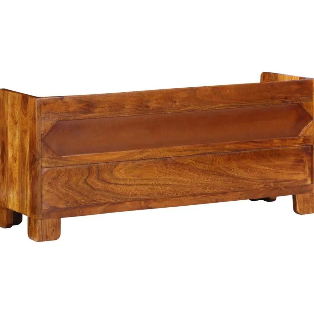 vidaXL Banco para zapatos con cajón Marrón miel 100 x 35 x 45 cm Clearance