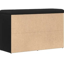 vidaXL Banco para zapatos Negro 80 x 30 x 48 cm Madera contrachapada Roble negro Clearance