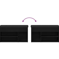 vidaXL Banco para zapatos Negro 80 x 30 x 45 cm Madera contrachapada Roble negro