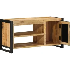 vidaXL Banco para zapatos Marrón Madera maciza de Mango Best