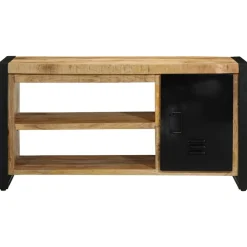 vidaXL Banco para zapatos Marrón Madera maciza de Mango Best