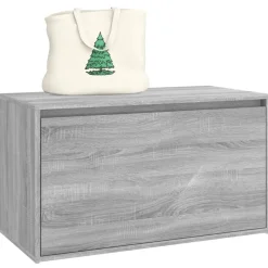 vidaXL Banco pasillo madera de ingeniería 80x40x45 cm Gris sonoma Clearance