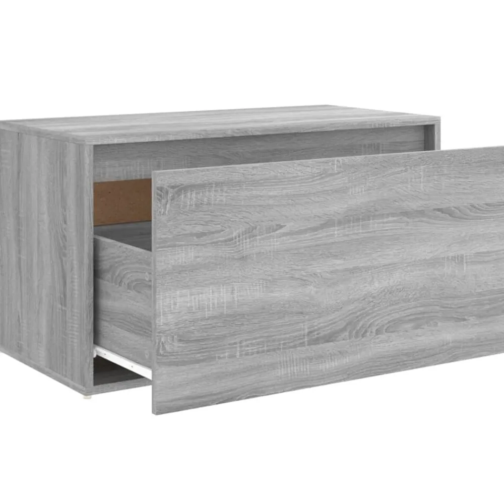 vidaXL Banco pasillo madera de ingeniería 80x40x45 cm Gris sonoma Clearance