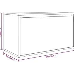 vidaXL Banco pasillo madera de ingeniería 80x40x45 cm Gris sonoma Clearance