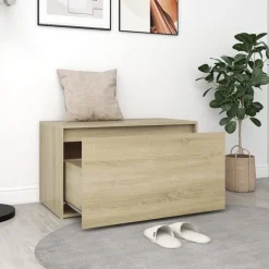 vidaXL Banco pasillo madera de ingeniería 80x40x45 cm Roble Sonoma Discount