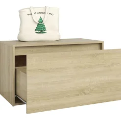vidaXL Banco pasillo madera de ingeniería 80x40x45 cm Roble Sonoma Discount