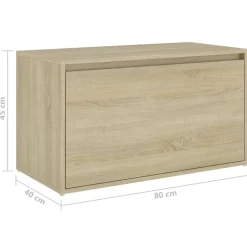 vidaXL Banco pasillo madera de ingeniería 80x40x45 cm Roble Sonoma Discount
