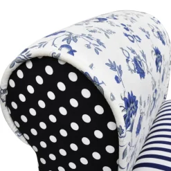 vidaXL Banco patchwork azul y blanco Outlet