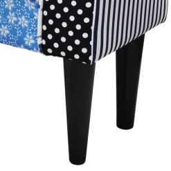 vidaXL Banco patchwork azul y blanco Outlet