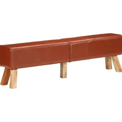 vidaXL Banco potro de gimnasio cuero auténtico marrón 160 cm Marrón oscuro Online