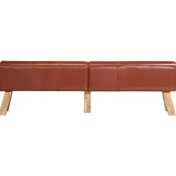 vidaXL Banco potro de gimnasio cuero auténtico marrón 160 cm Marrón oscuro Online