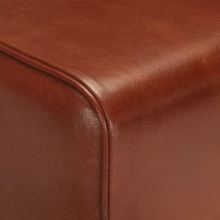 vidaXL Bancos-Banco potro gimnasio cuero auténtico madera mango marrón 58 cm