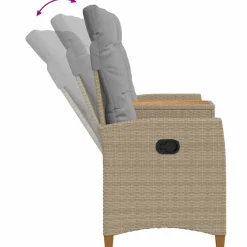 vidaXL Muebles De Jardín-Banco reclinable con mesa 126 x 65 x 112 cm