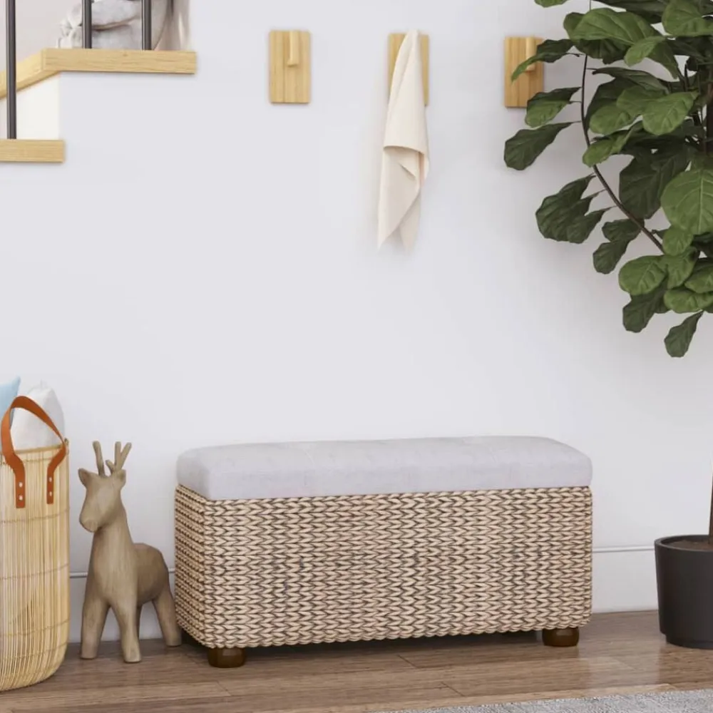 vidaXL Bancos-Bancos con almacenaje con cojín 2 uds enea 69 cm