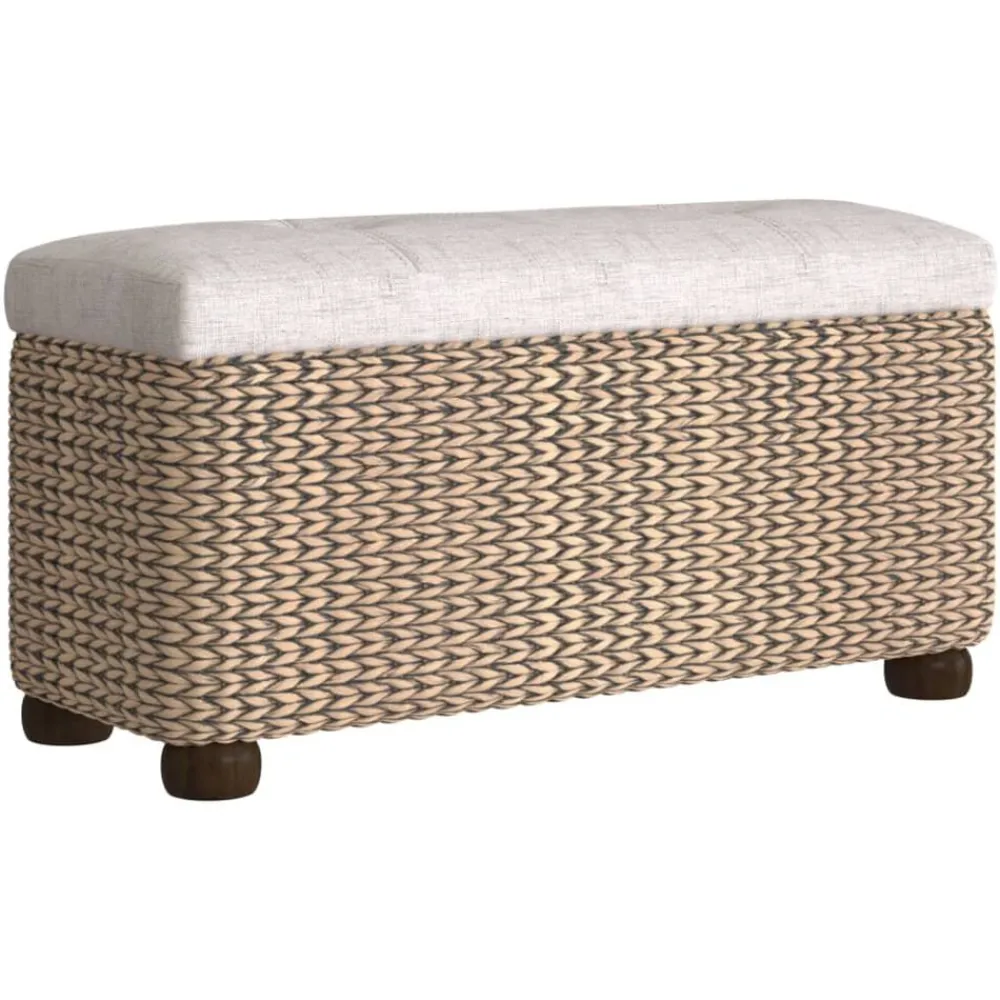 vidaXL Bancos-Bancos con almacenaje con cojín 2 uds enea 69 cm