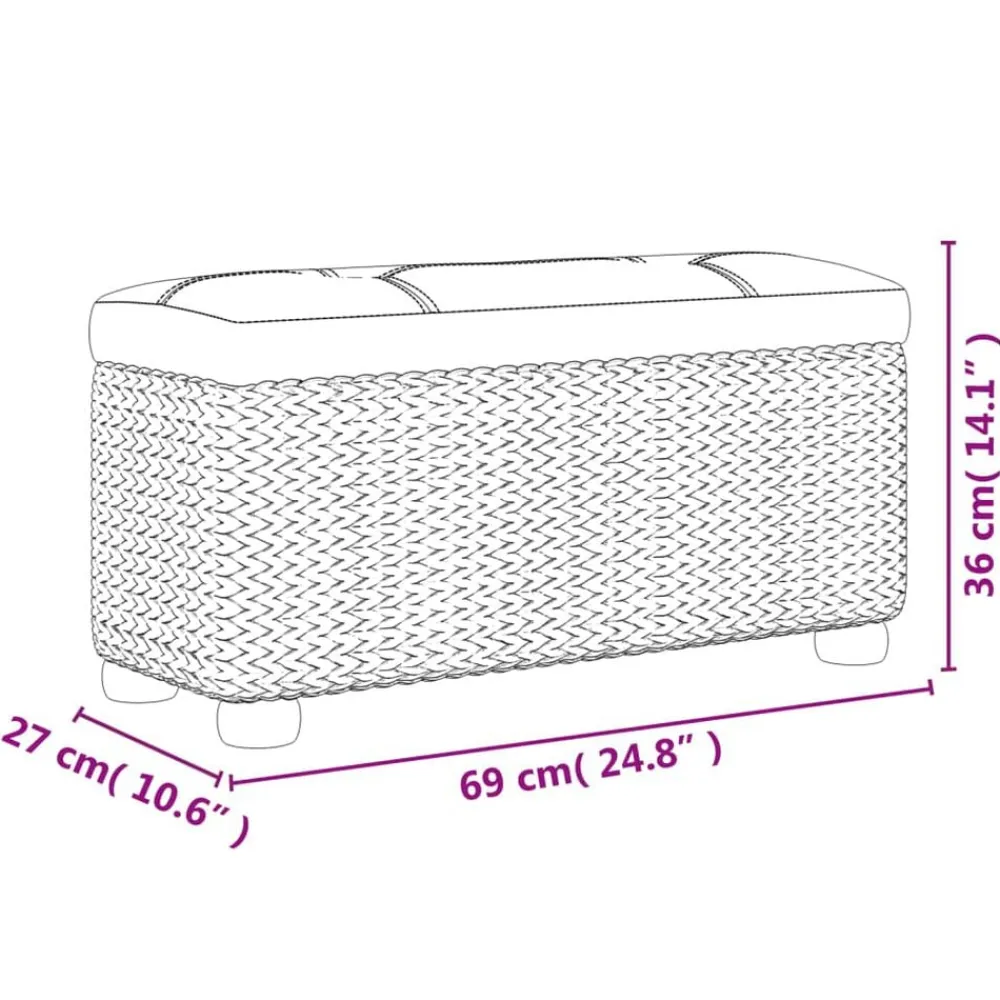 vidaXL Bancos-Bancos con almacenaje con cojín 2 uds enea 69 cm