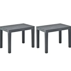 vidaXL Muebles De Jardín-Bancos de jardín 2 unidades plástico gris