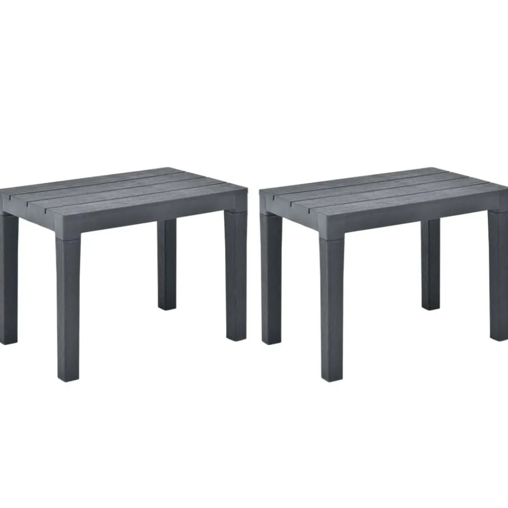vidaXL Muebles De Jardín-Bancos de jardín 2 unidades plástico gris