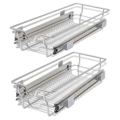 vidaXL Bandejas de alambre extraíbles 2 unidades plateado 300 mm Sale