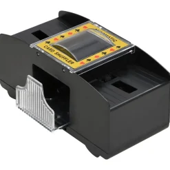 vidaXL Barajador de cartas automático negro 2 barajas