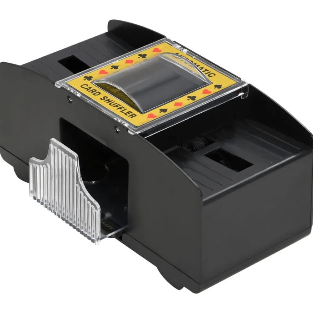 vidaXL Barajador de cartas automático negro 2 barajas