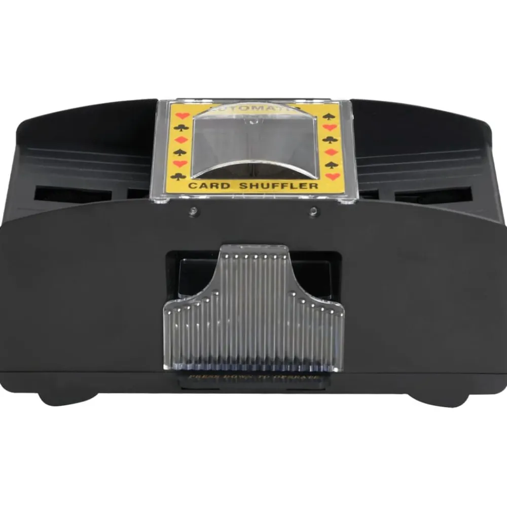 vidaXL Barajador de cartas automático negro 2 barajas