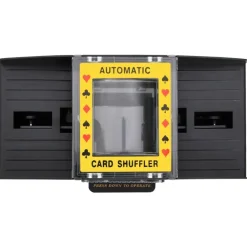 vidaXL Barajador de cartas automático negro 2 barajas