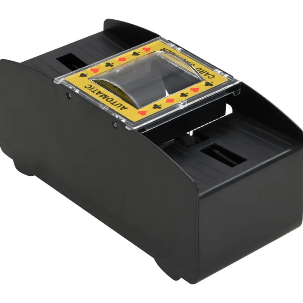 vidaXL Barajador de cartas automático negro 2 barajas