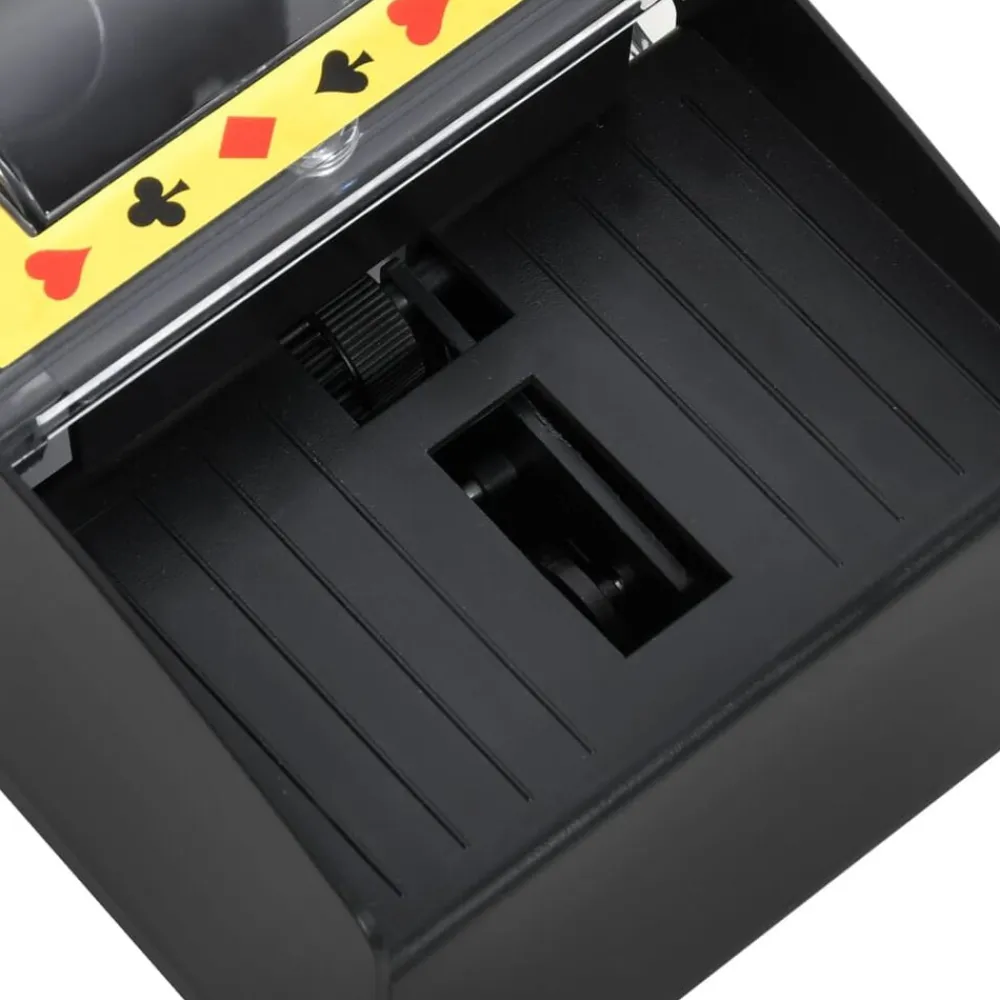 vidaXL Barajador de cartas automático negro 2 barajas