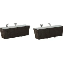 vidaXL Barandilla 2 pcs 50 x 17 x 17 cm Metal Negro Discount