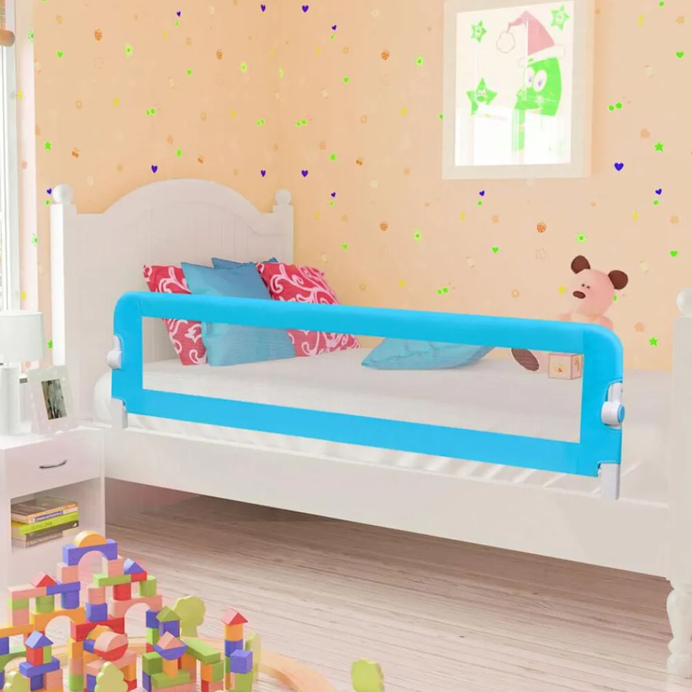 vidaXL Barandilla de seguridad cama de niño poliéster 120x42 cm Azul Sale