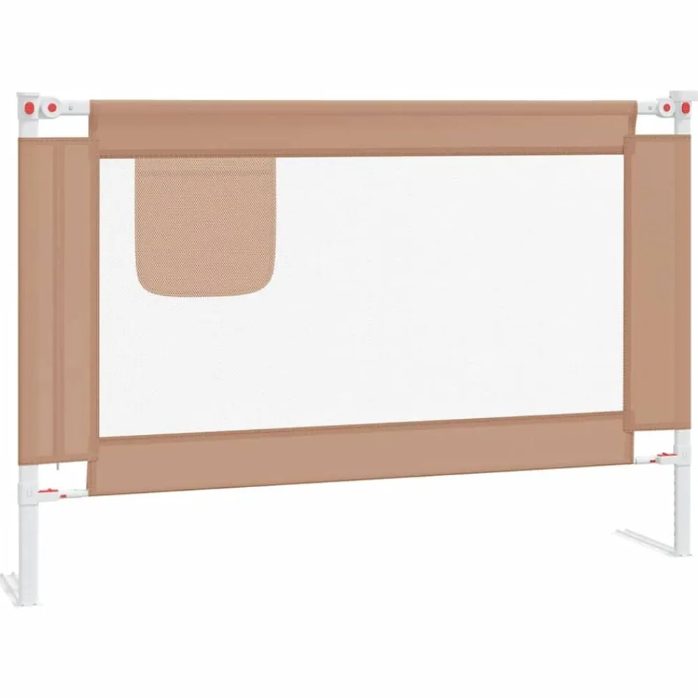 vidaXL Barandilla de seguridad cama de niño taupe tela 100x25 cm Taupé New